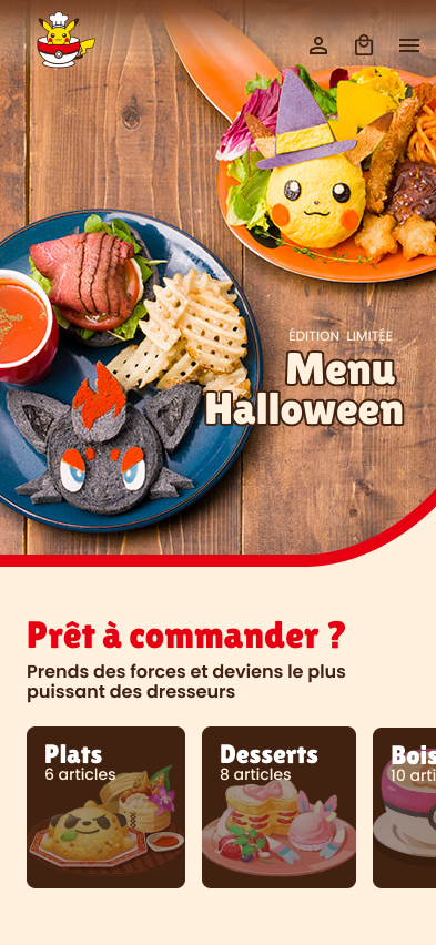 Page d'accueil Pokémon Café